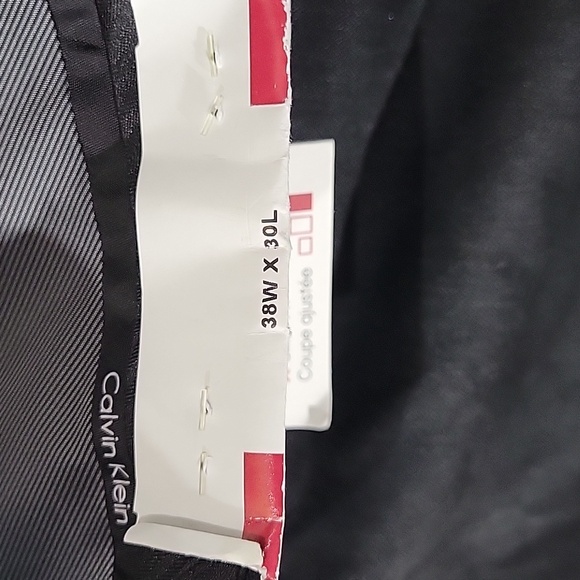 Calvin Klein Men’s Slim Fit Dress Pants Charcoal 38x30 Tailored Workwear - Picture 3 of 4